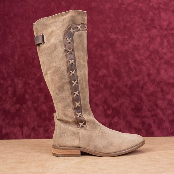Born Women Ali Brown Distress Suede Farm Riding Knee Boots sz 9US EUR40 - Picture 4 of 10